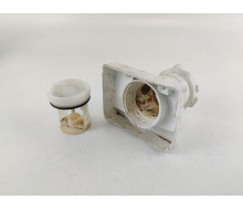 1552360008 Сливная камера в сборе с пробкой СМА Zanussi Electrolux б/у