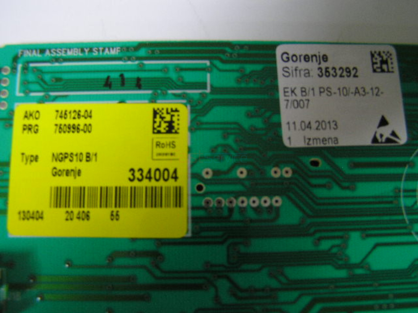 353292 Модуль управления Gorenje 363495 2
