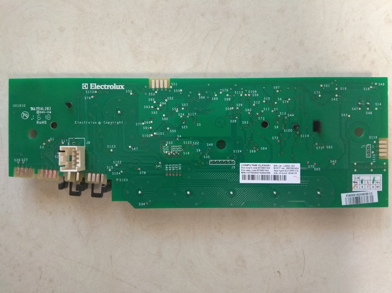 8079962190 Модуль индикации б/у СМА Zanussi Electrolux 1
